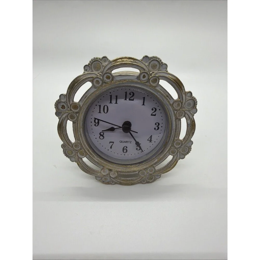 Vintage Gold Tone Clock 3.625”